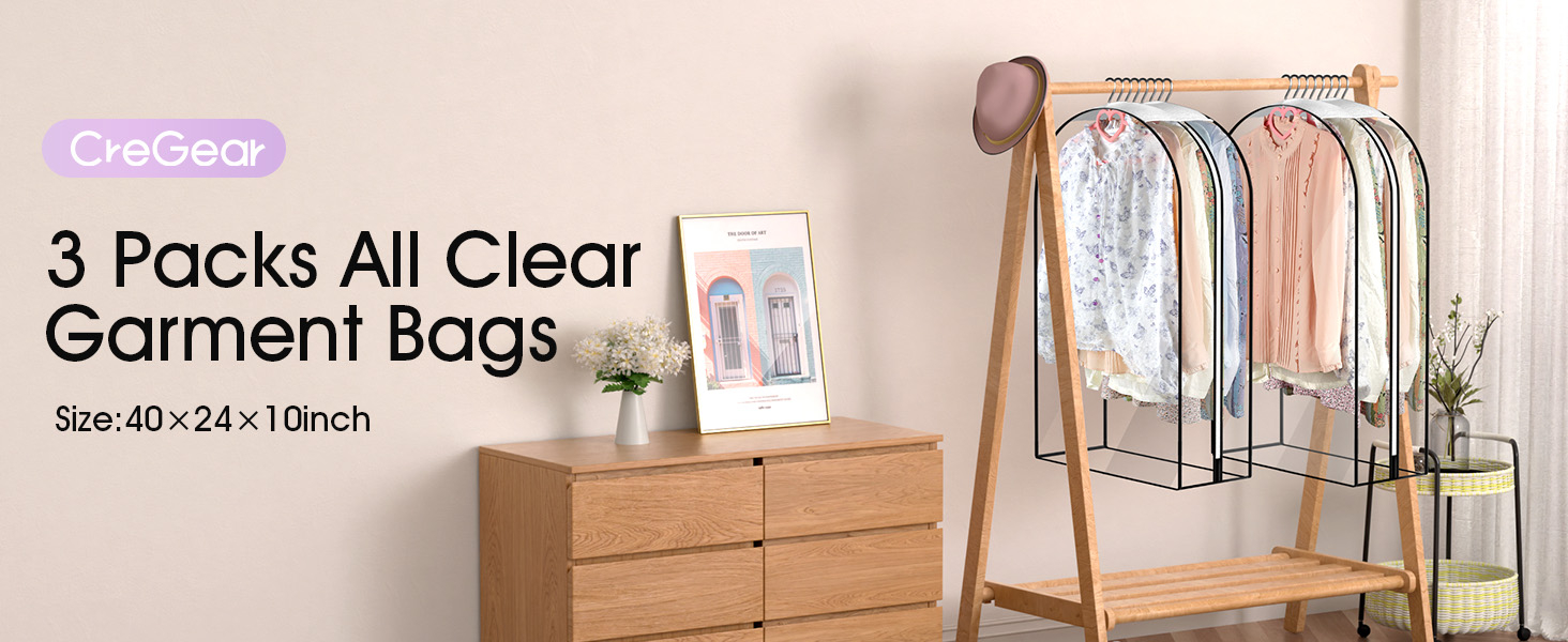 CreGear 10" Gusseted All Clear Garment Bags